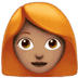 👩🏽‍🦰 woman: medium skin tone, red hair display on Apple